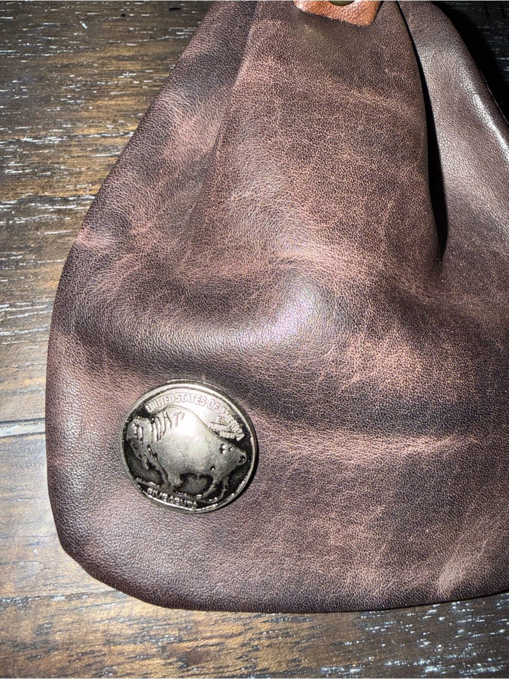 Brown Leather Men’s Sling Pouch - Classic Buffalo Accent